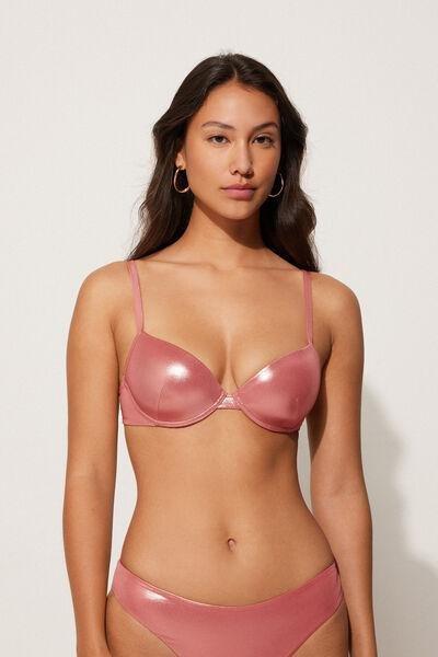 Pink Lightly Padded Push-Up Bikini Top, , large image number 0