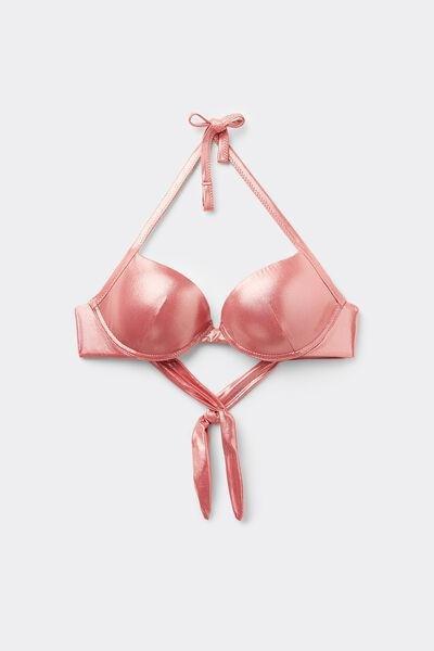 Pink Lightly Padded Push-Up Bikini Top, , large image number 4