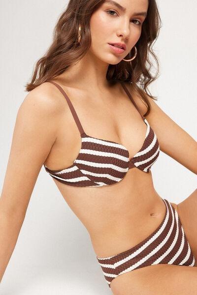 Brown Desert Stripes Lightly Padded Push-Up Bikini Top, 5701_277Z, large image number 0