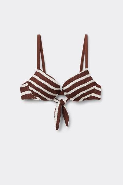 Brown Desert Stripes Lightly Padded Push-Up Bikini Top, 5701_277Z, large image number 4