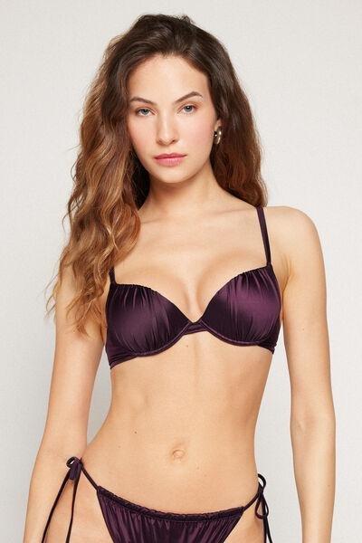 Burgundy Shiny Glam Lightly Padded Push-Up Bikini Top, 5701_282Z, large image number 1