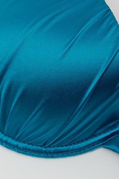Blue Shiny Glam Lightly Padded Push-Up Bikini Top, 5701_279Z, large image number 6