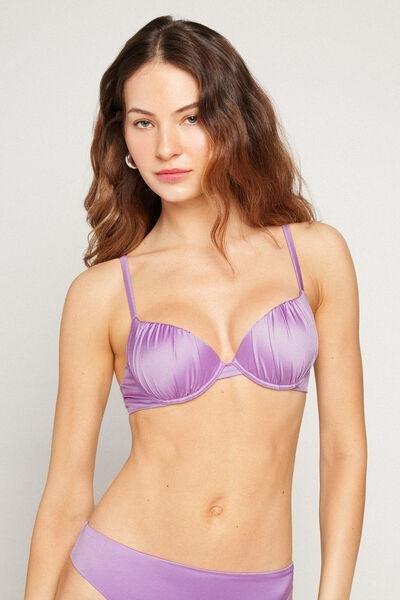 Lilac Shiny Glam Lightly Padded Push-Up Bikini Top, 5701_288Z, large image number 1