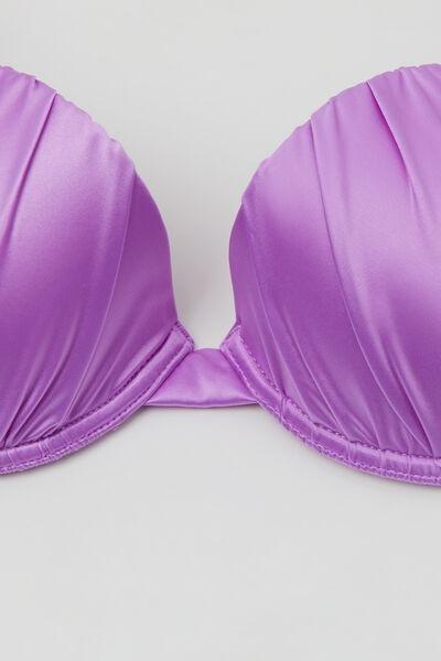 Lilac Shiny Glam Lightly Padded Push-Up Bikini Top, 5701_288Z, large image number 5