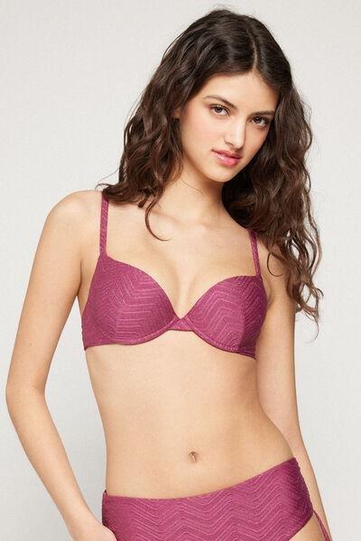 Pink Sparkling Touch Lightly Padded Push-Up Bikini Top, 5701_287Z, large image number 1