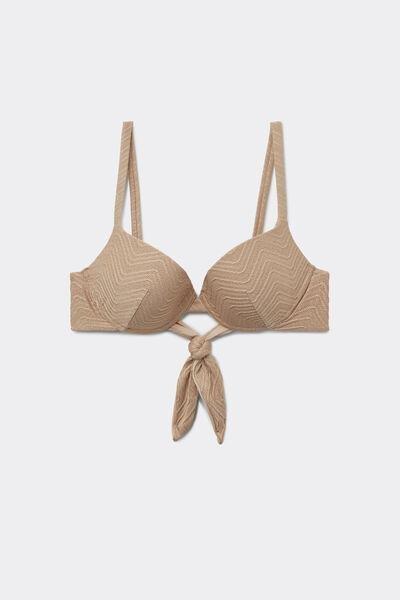 Brown Sparkling Touch Lightly Padded Push-Up Bikini Top, 5701_286Z, large image number 4