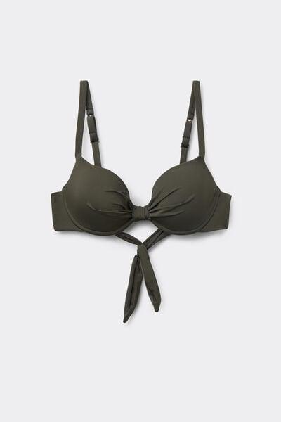 Green Timeless Look Lightly Padded Push-Up Bikini Top, 5701_226Z, large image number 4