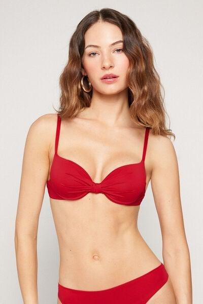 Red Timeless Look Lightly Padded Push-Up Bikini Top, 5701_290Z, large image number 1