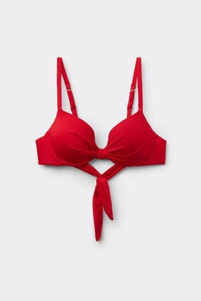 Red Timeless Look Lightly Padded Push-Up Bikini Top, 5701_290Z, large image number 4