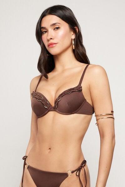 Brown Royal Essence Lightly Padded Push-Up Bikini Top, 5701_301Z, medium