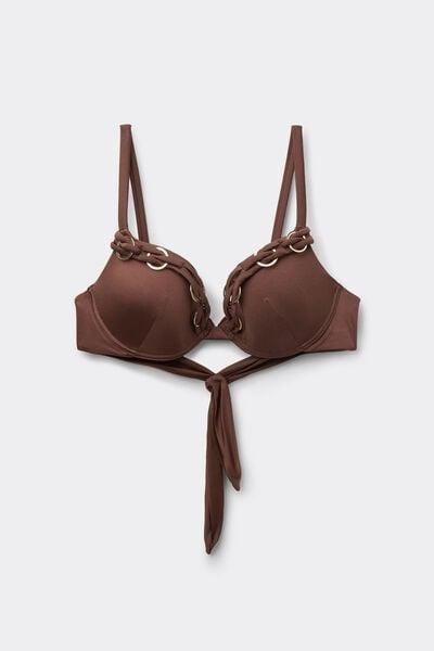 Brown Royal Essence Lightly Padded Push-Up Bikini Top, 5701_301Z, large image number 4