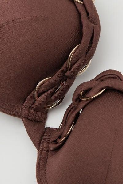 Brown Royal Essence Lightly Padded Push-Up Bikini Top, 5701_301Z, large image number 6