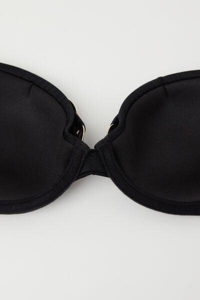 Black Royal Essence Lightly Padded Push-Up Bikini Top, Black, large image number 5