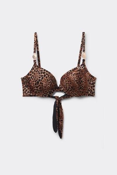 Brown Savage Sun Lightly Padded Push-Up Bikini Top, 5701_294Z, large image number 4