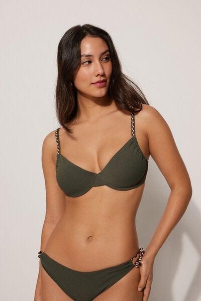 Green Tiki Texture Balconette Bikini Top, 5701_503Y, large image number 0