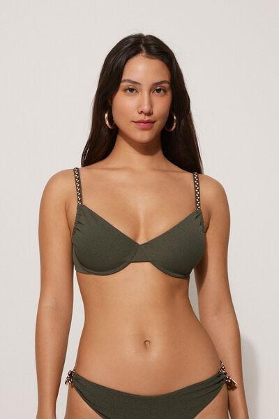 Green Tiki Texture Balconette Bikini Top, 5701_503Y, large image number 1