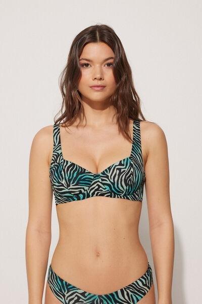 Multicolour Animal Print Balconette Bikini Top, 5701_507Y, large image number 0