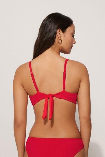 Red Ribbed Balconette Bikini Top, , large image number 2