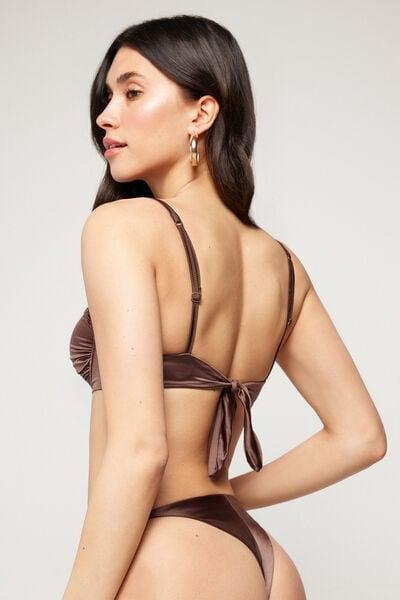 Brown Shiny Glam Balconette Bikini Top, 5701_281Z, medium