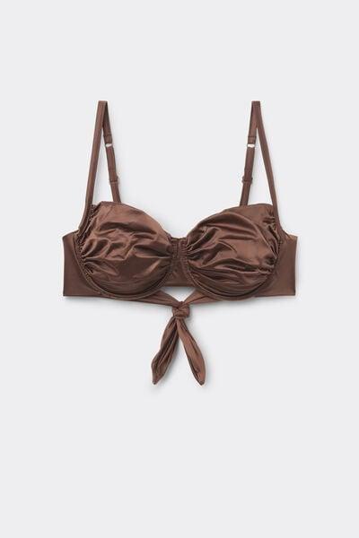 Brown Shiny Glam Balconette Bikini Top, 5701_281Z, large image number 4