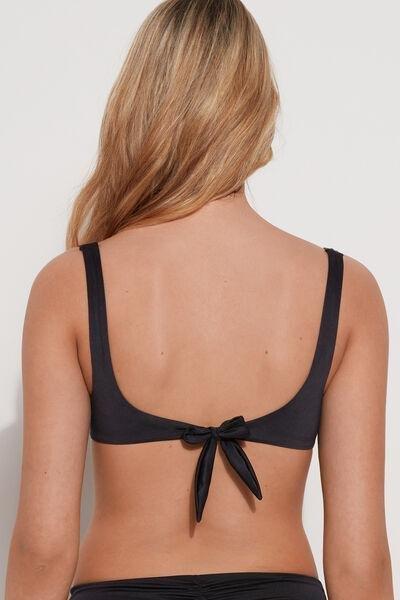 Black Recycled Microfibre Balconette Bikini Top, , large image number 5