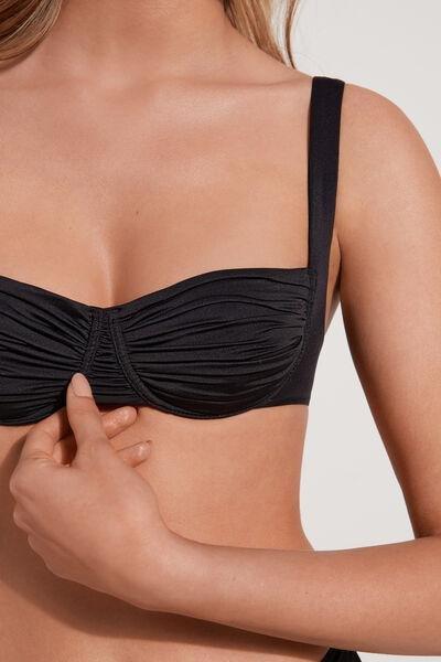 Black Recycled Microfibre Balconette Bikini Top, , large image number 7