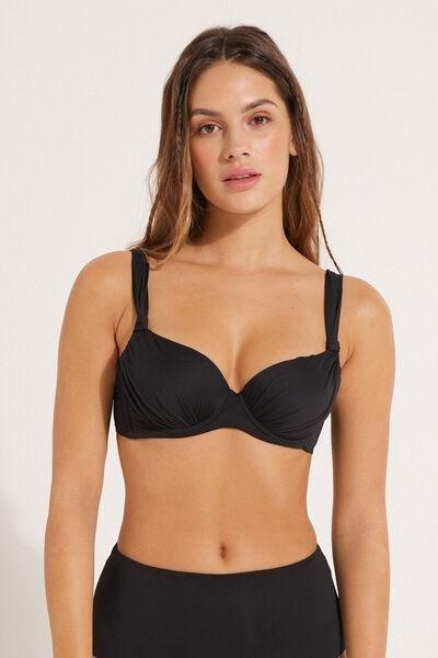 Black Padded Balconette Bikini Top, , large image number 0