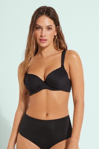 Black Padded Balconette Bikini Top, , large image number 1
