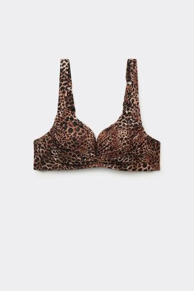 Brown Savage Sun Animal Print Lightly Padded Balconette Bikini Top, 5701_294Z, large image number 4