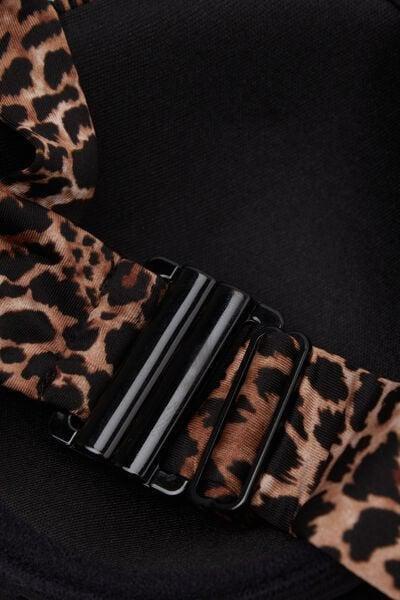 Brown Savage Sun Animal Print Lightly Padded Balconette Bikini Top, 5701_294Z, large image number 5