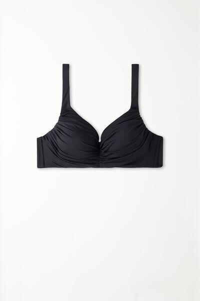 Black Recycled Lightly Padded Balconette Bikini Top, , large image number 4