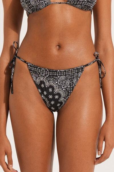 Black Bandana Brazilian Bikini Bottoms, , large image number 0