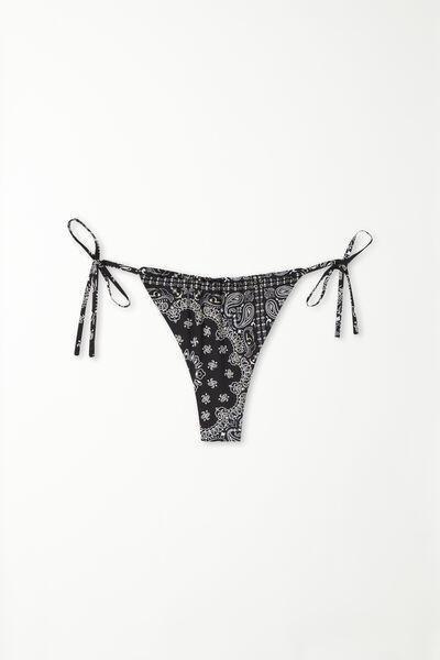 Black Bandana Brazilian Bikini Bottoms, , large image number 4
