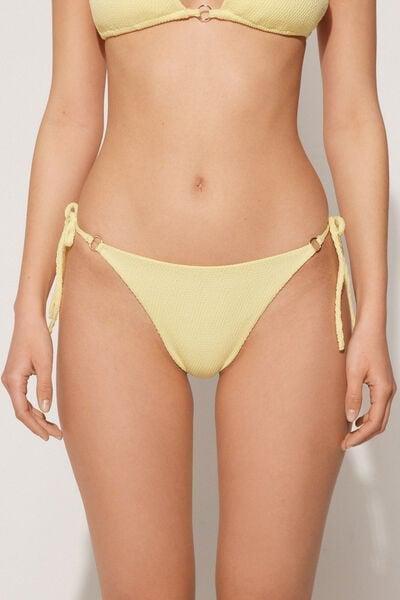 Yellow Tie Detail Brazilian Bikini Briefs, 5701_494Y, medium