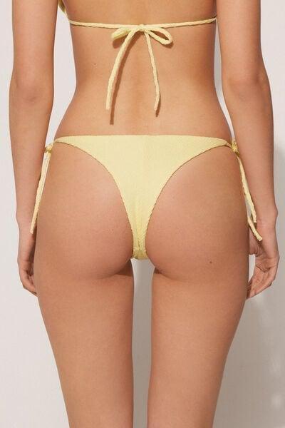 Yellow Tie Detail Brazilian Bikini Briefs, 5701_494Y, medium