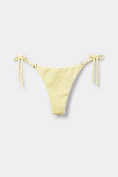 Yellow Tie Detail Brazilian Bikini Briefs, , large image number 4