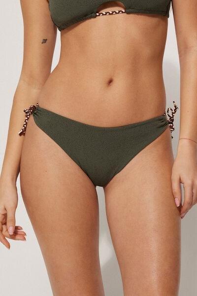 Green Tiki Texture Brazilian Bikini Briefs, , large image number 0