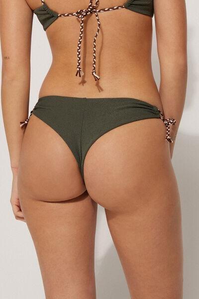 Green Tiki Texture Brazilian Bikini Briefs, , large image number 2