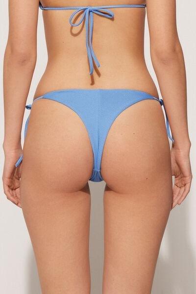 Blue Ribbed Brazilian Bikini Briefs, 5701_525Y, large image number 1