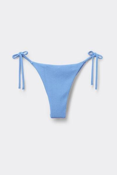 Blue Ribbed Brazilian Bikini Briefs, 5701_525Y, large image number 3