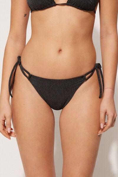 Black Sparkling Diva Brazilian Bikini Briefs, Black, large image number 1