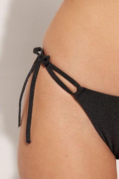 Black Sparkling Diva Brazilian Bikini Briefs, Black, large image number 2