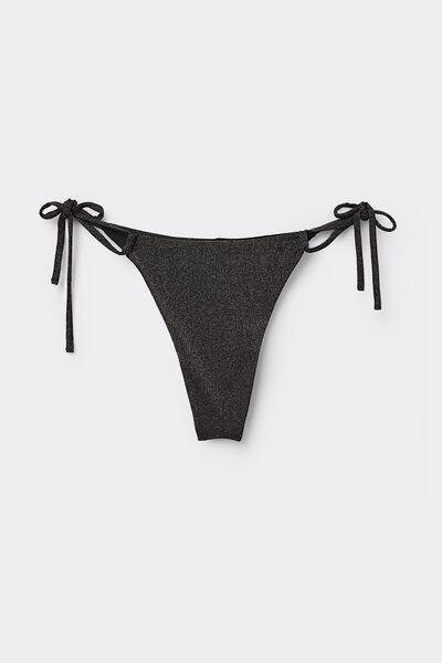 Black Sparkling Diva Brazilian Bikini Briefs, Black, large image number 3