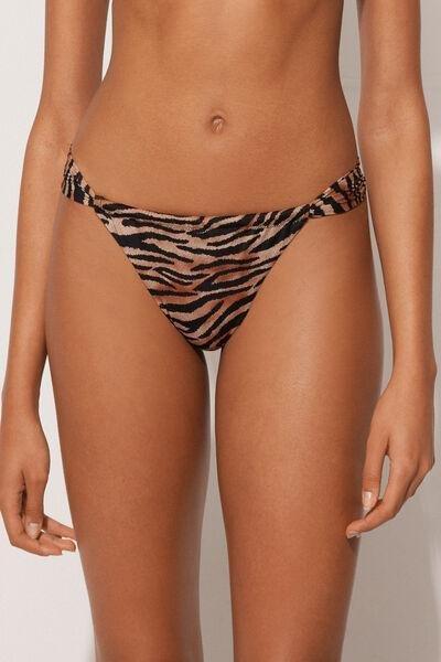 Multicolour Animal Print Brazilian Bikini Bottoms, , large image number 0