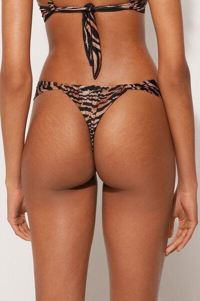 Multicolour Animal Print Brazilian Bikini Bottoms, , large image number 2