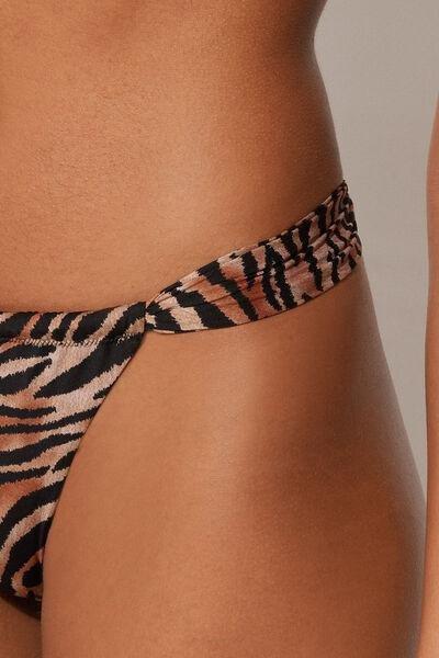 Multicolour Animal Print Brazilian Bikini Bottoms, , large image number 3
