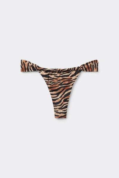 Multicolour Animal Print Brazilian Bikini Bottoms, , large image number 4