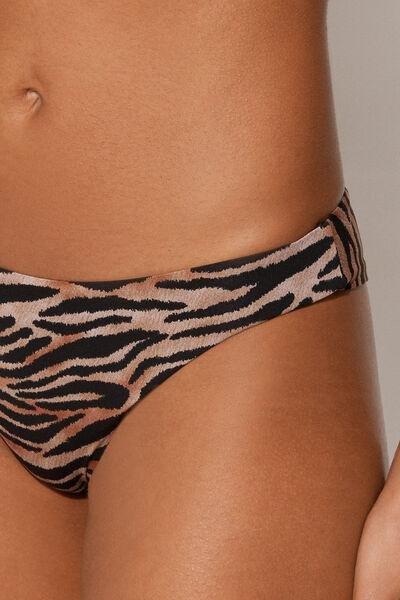 Multicolour Animal Print Brazilian Bikini Bottoms, , large image number 1