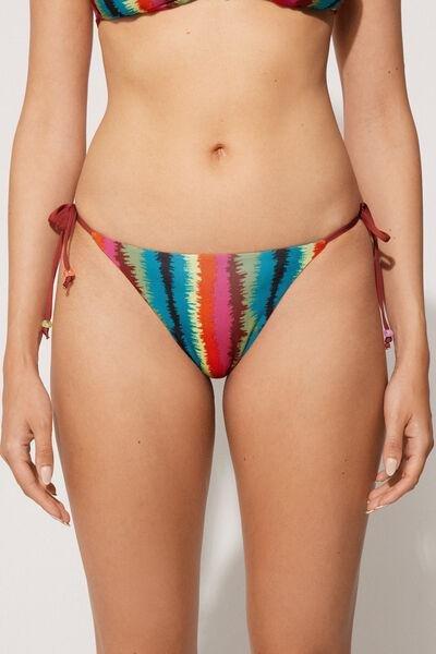 Multicolour Tie-Detail Brazilian Bikini Briefs, , large image number 0