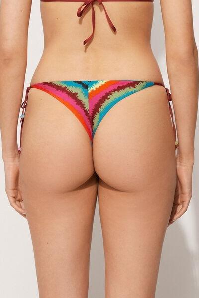 Multicolour Tie-Detail Brazilian Bikini Briefs, , large image number 2